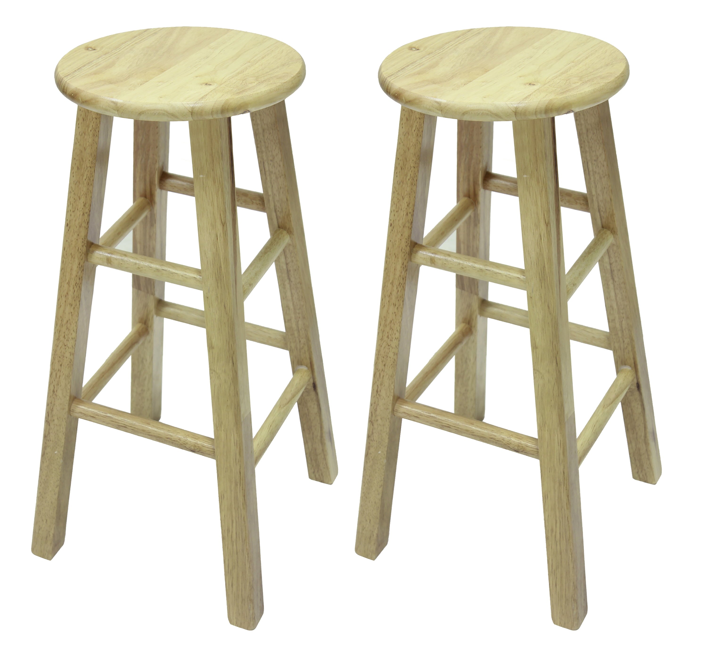 Mainstays  Natural Wood Backless Bar Stool, Fully Assembled, 29