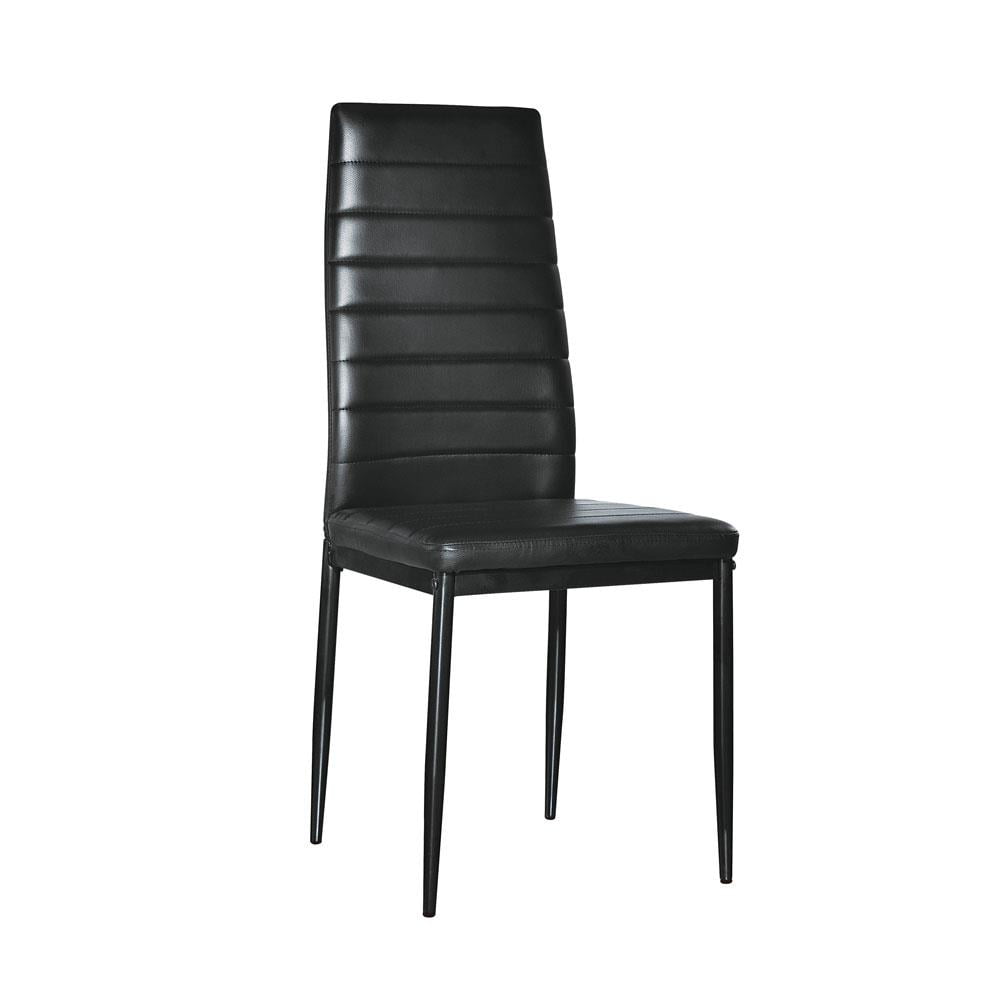Zimtown Set of 4 Dining Side Chairs PU Leather Elegant Design Home Kitchen Furniture Black