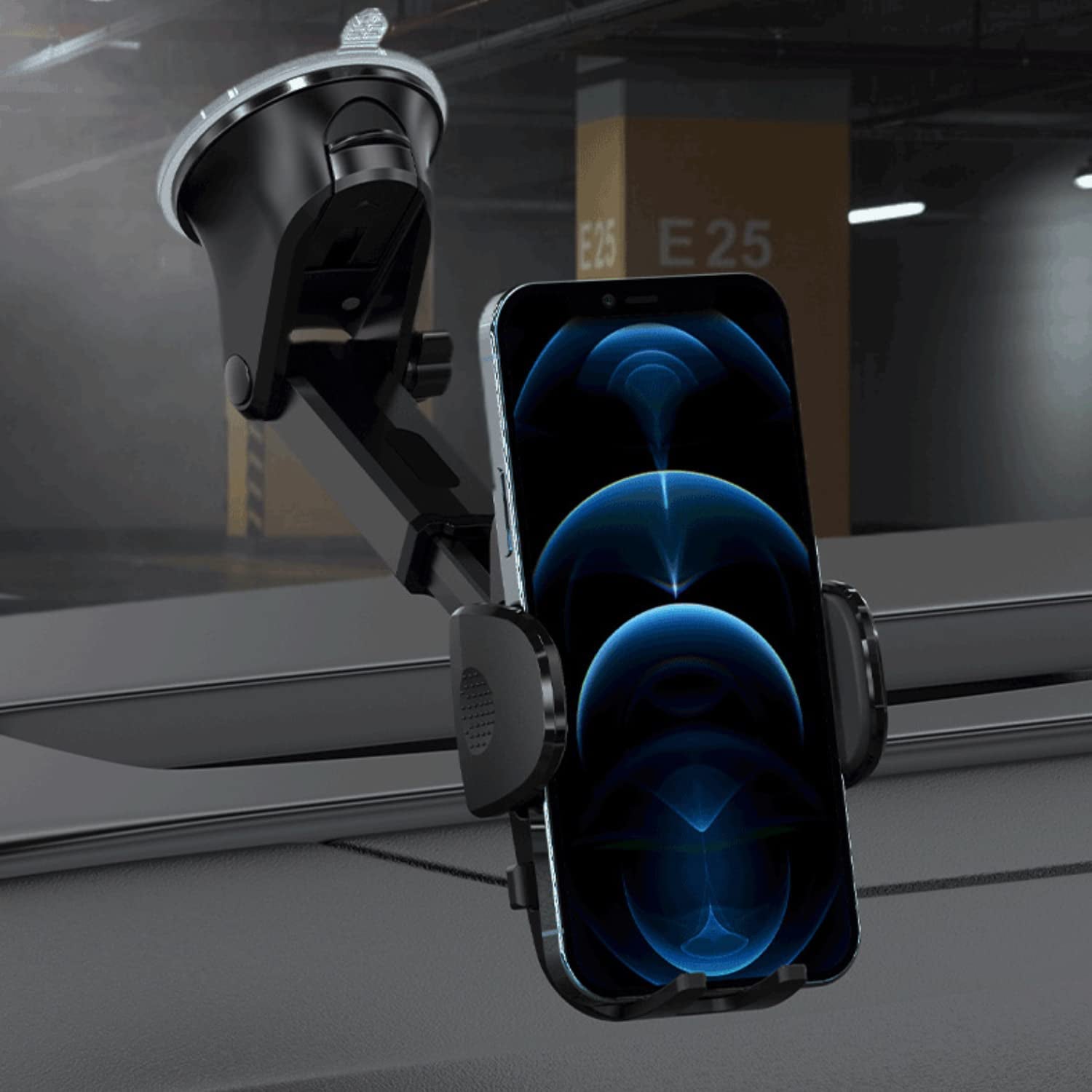 Charmount Car Phone Holder Mount, Cell Phone Holder for Car Dashboard Windshield Air Vent Compatible with iPhone 13 Pro Max 12 11 X XS XR 8 7, Samsung Galaxy S21 S20 S10+ All Phones