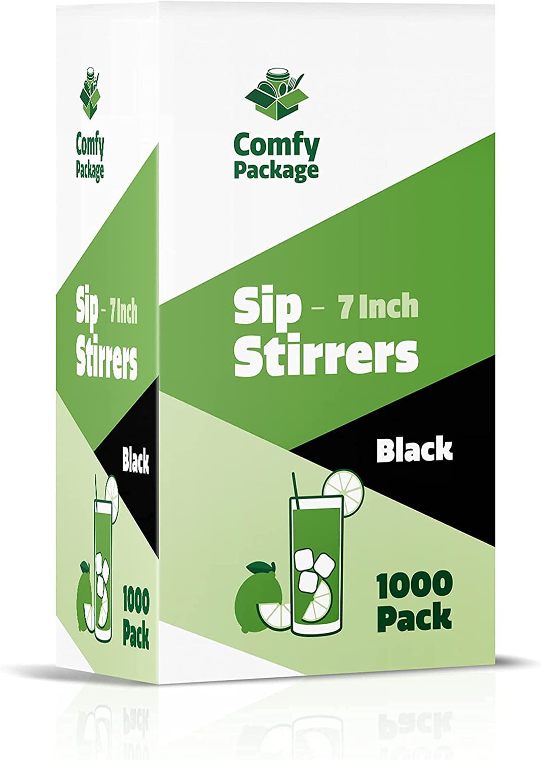 Comfy Package 7” Coffee Stir Sticks Coffee Straws Drink Stirrers, Black 1000-Pack