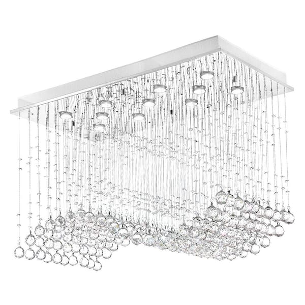 Twinkle 11 Light Flush Mount With Chrome Finish