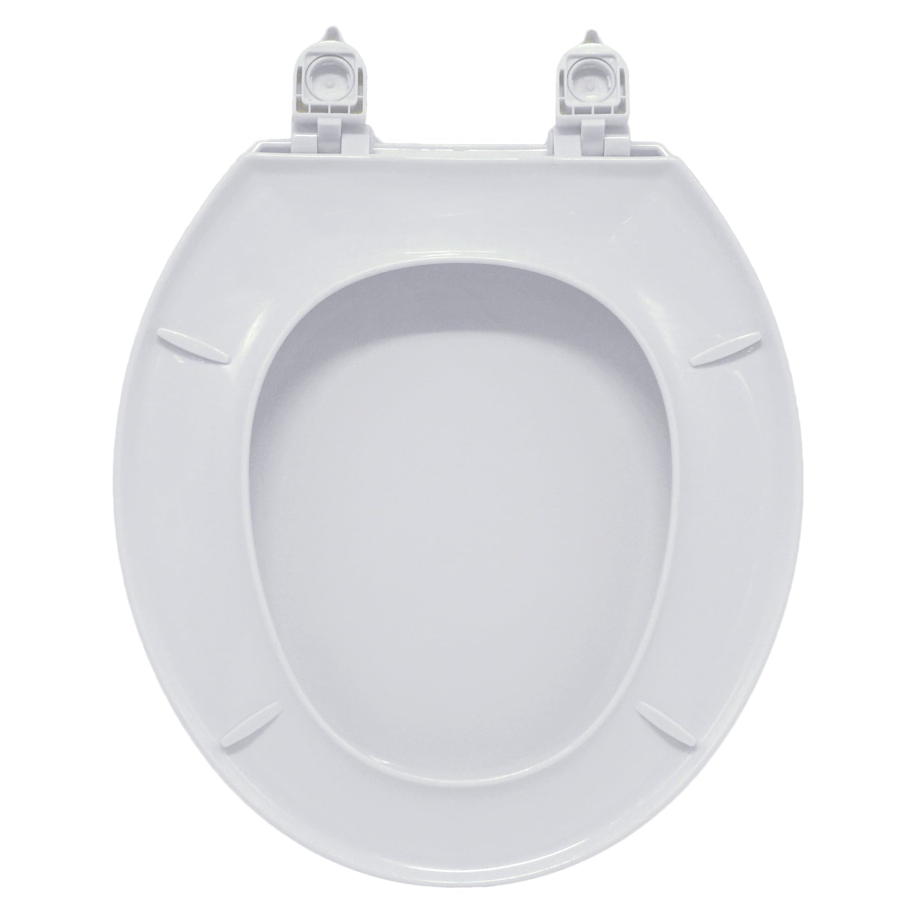 Mainstays White Round Plastic Toilet Seat, Easy off