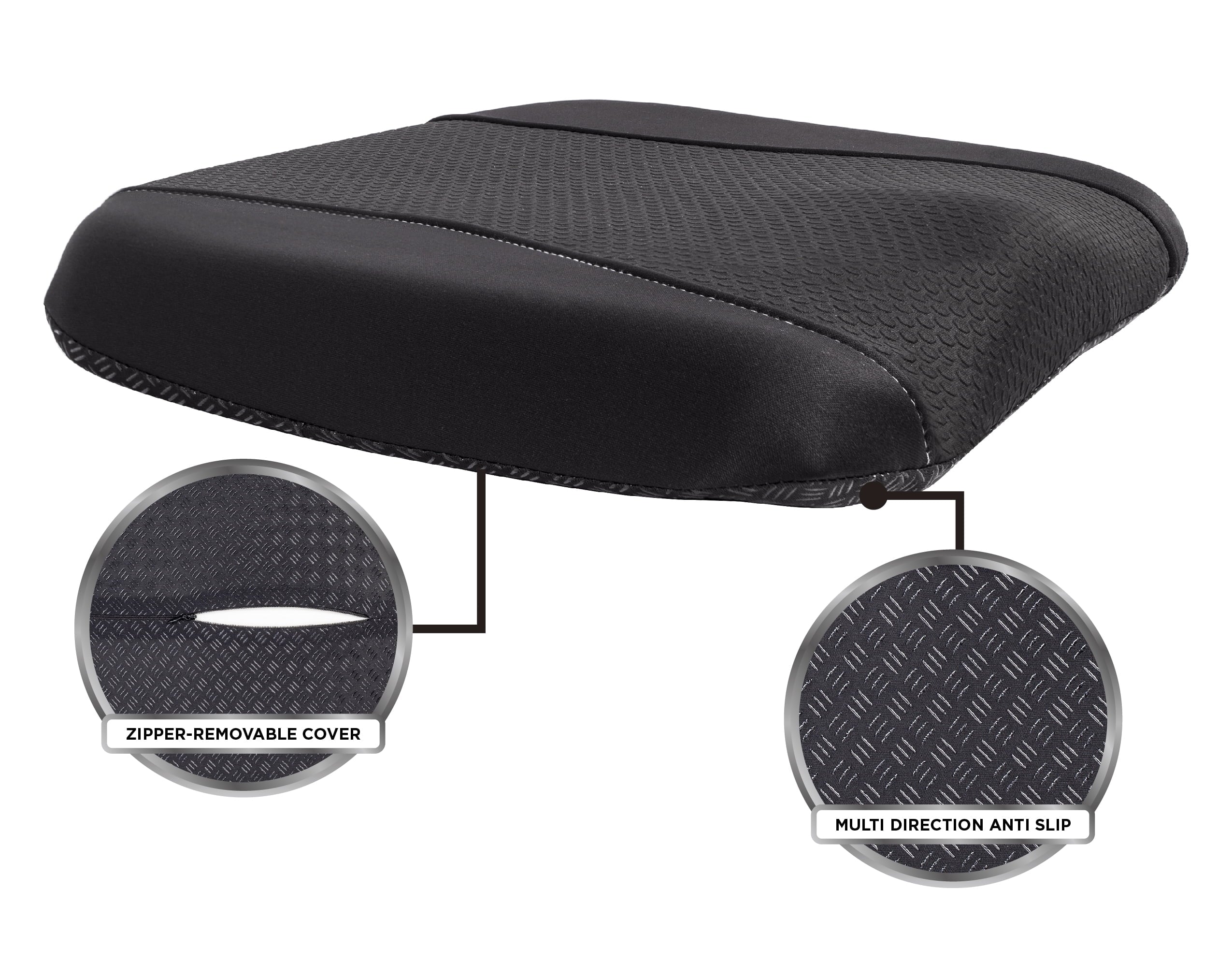 Auto Drive Seat Cushion Memory Foam Black Universal Fit, 1 Piece