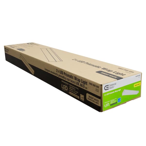 2 ft. 120-Volt 1900 Lumens White integrated LED Wraparound Light with Prismatic Lens