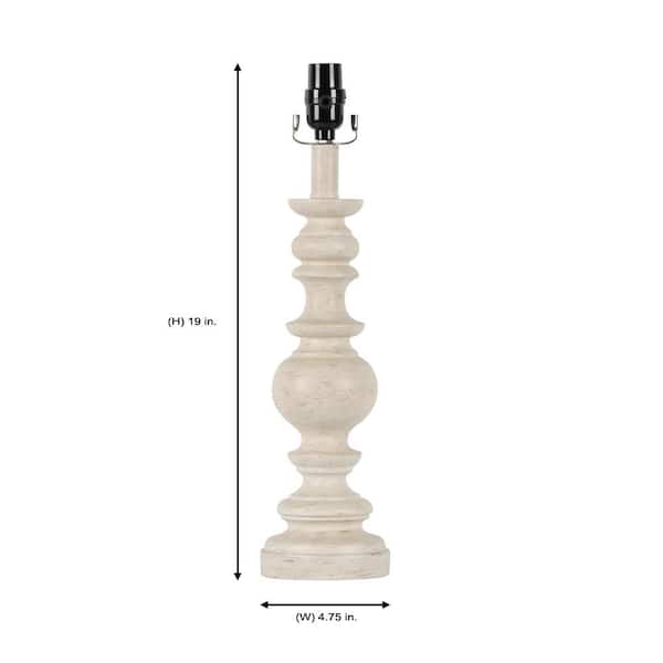 Mix and Match 19 in. H Shabby White Table Lamp Base