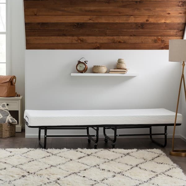 Rollaway Bed with 4 in. Twin XL Memory Foam Mattress Medium-Plush Folding Mattress
