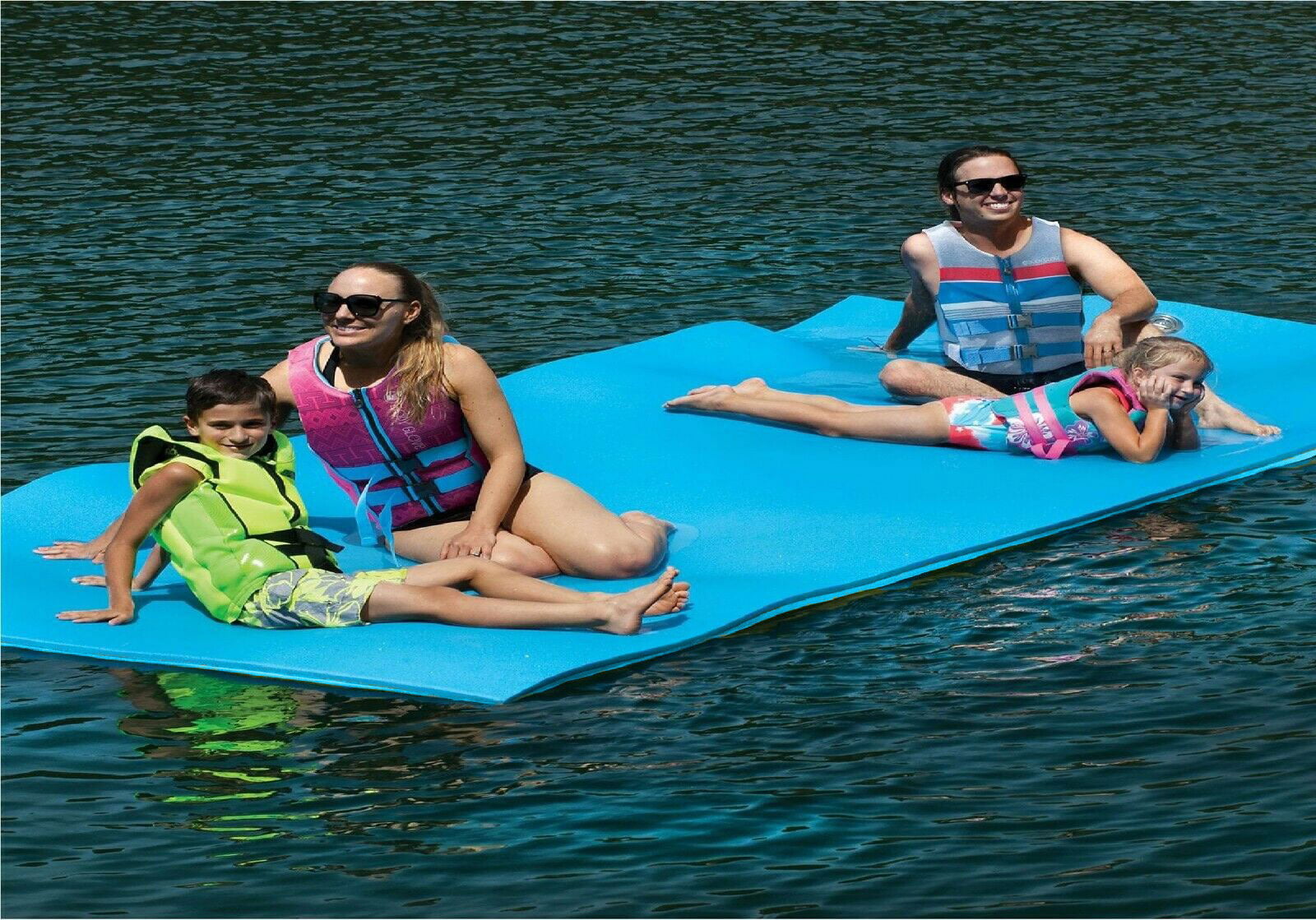 Layer Floating Oasis Water Pad 9 x 6 Water Sports Mat Float Island Utility Mats Floating Mat