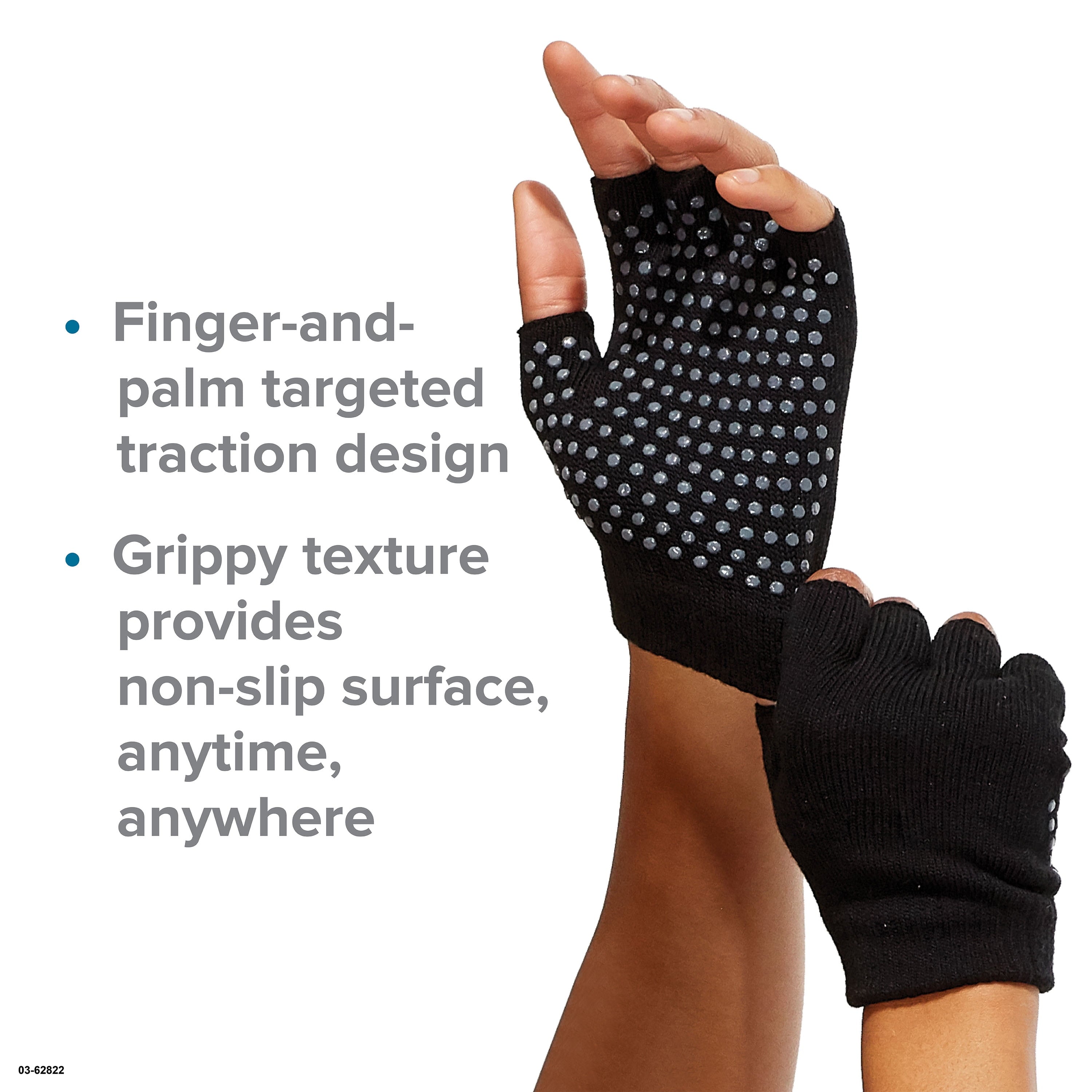 Gaiam Grippy Yoga Gloves, Small/Medium, One-Size, Black