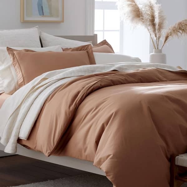 Company Cotton Percale Clay Queen Cotton Duvet Cover