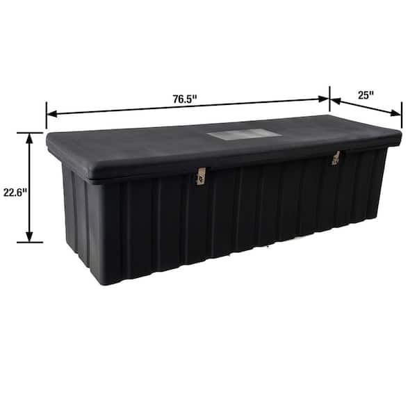 23 in. x 25 in. x 77 in. Matte Black Plastic All-Purpose Truck Tool Box Chest