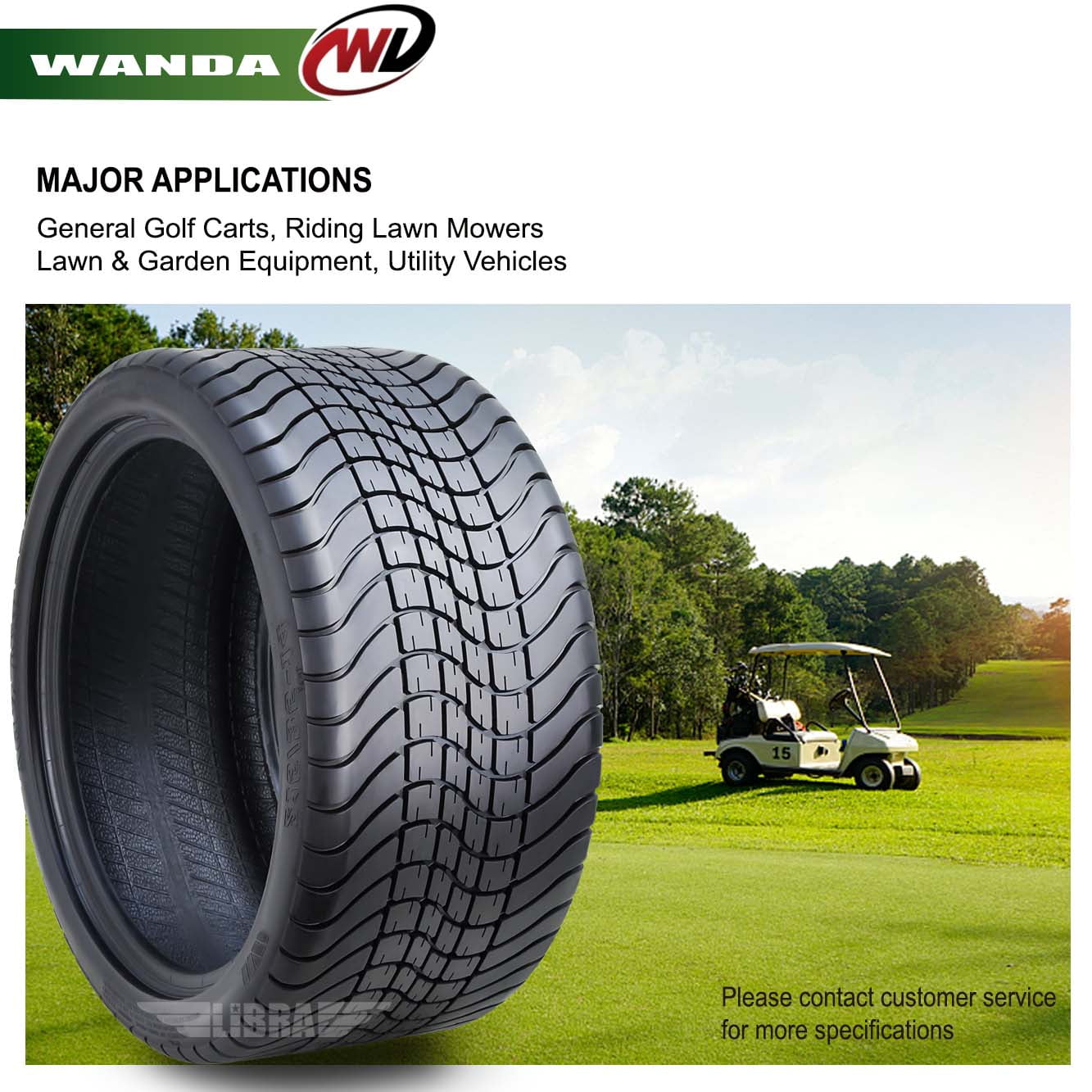 WANDA 215/35-14 Golf Cart ATV Tires 4 Ply 215/35x14 14009