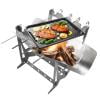 WHLBF Folding Portable Barbecue Charcoal Grill, Barbecue Desk Tabletop Outdoor Stainless Steel Smoker BBQ for Outdoor Cooking Camping Picnics Beach Feature: