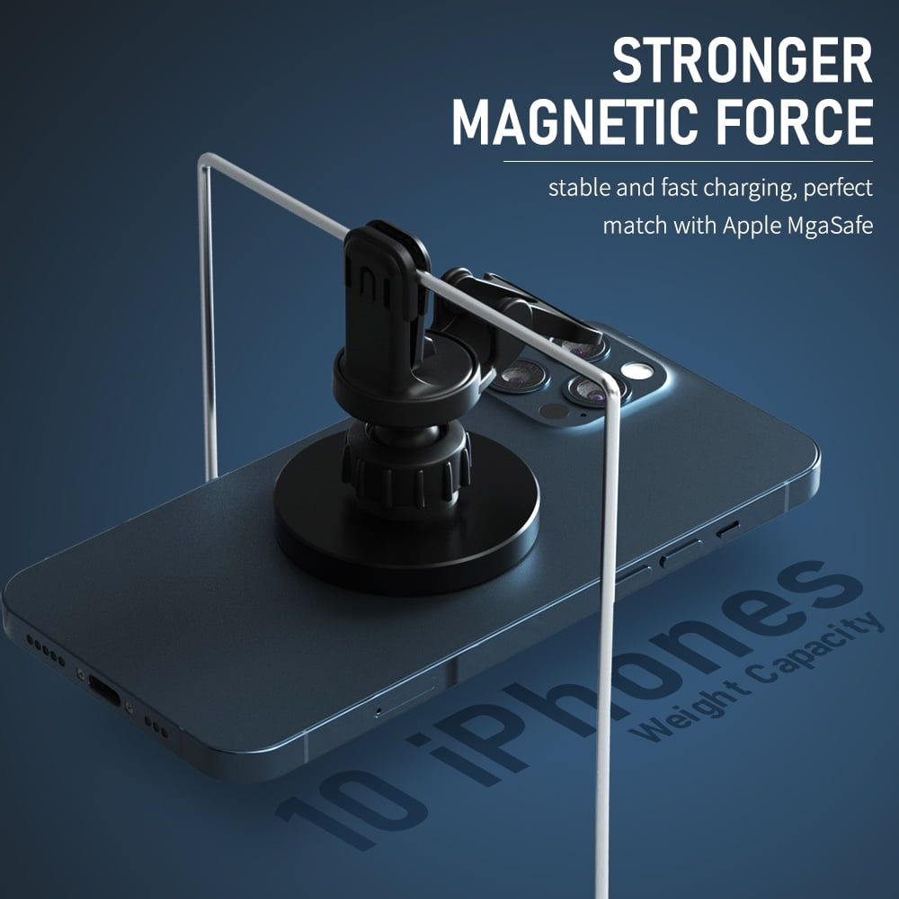 Soliom Wireless Mag-Safe Car Charger with Phone Holder Compatible with iPhone 14/13, Samsung S22