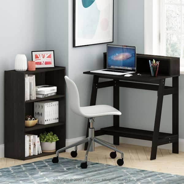 32 in. Rectangular Espresso Computer Desk with Hutch