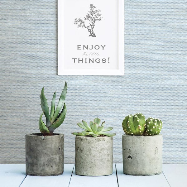 Agave Sky Blue Faux Grasscloth Paper Strippable Roll (Covers 56.4 sq. ft.)