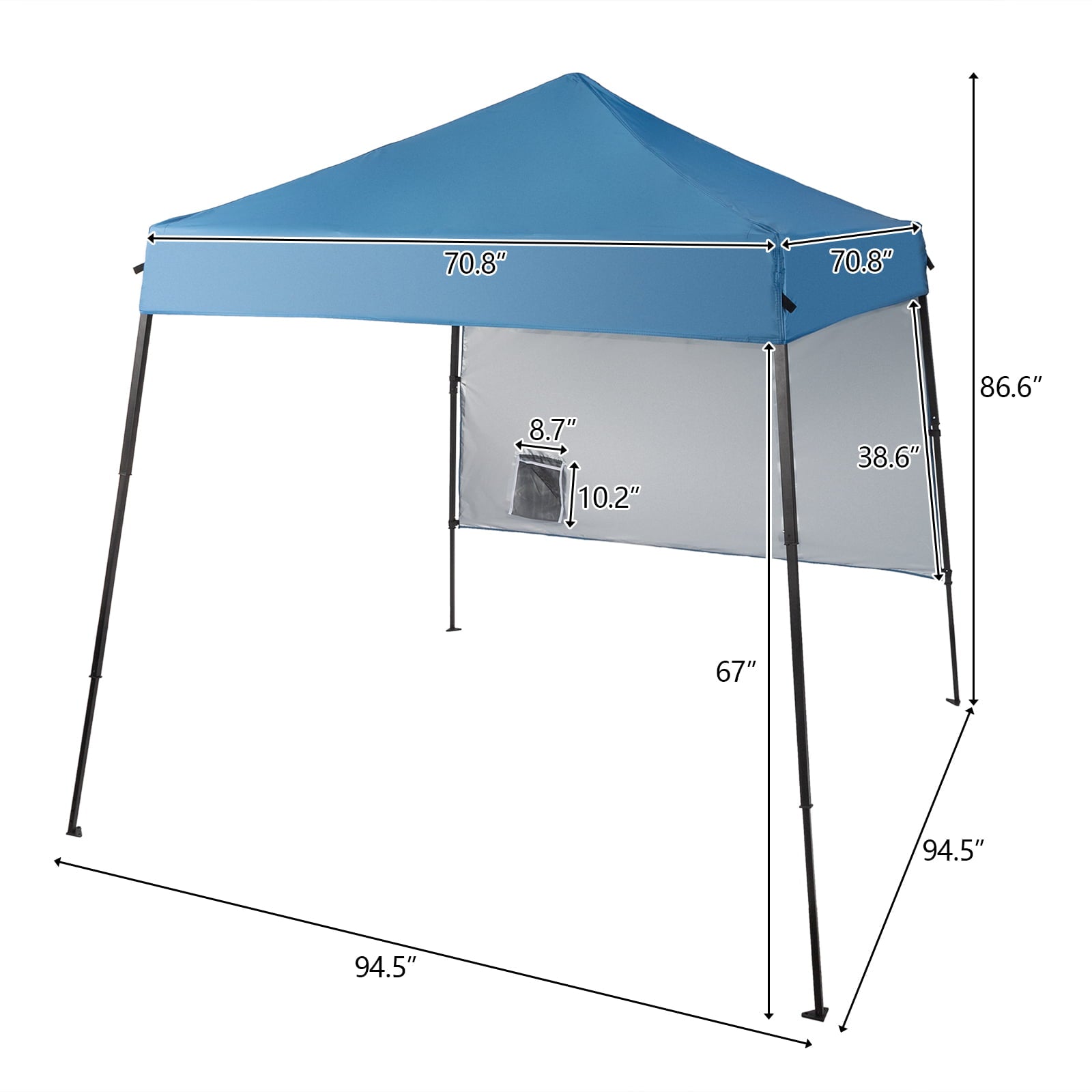 Winado Pop Up 6x6ft  Leg Tube Patio Tent Folding Gazebo Backyard Canopy