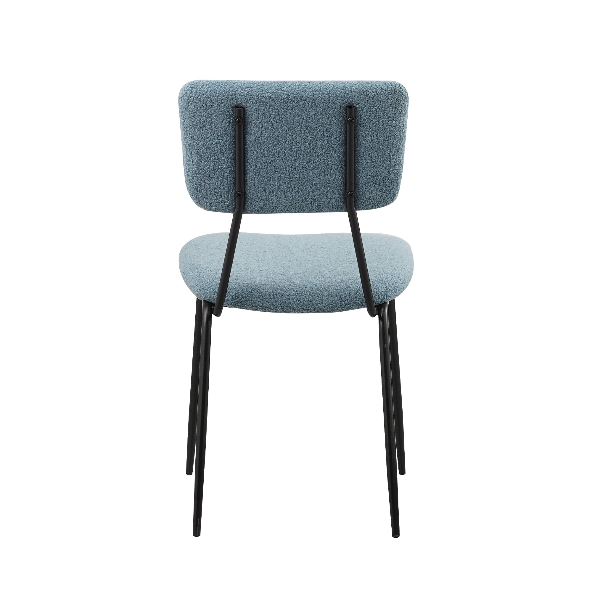 Miniyam Dining Chairs Set oF 6, Upholstered Accent Side Chair with Back & Chrome Legs, Blue