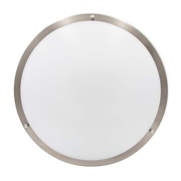 16 in. Satin Nickel LED Ceiling Mount Fixture, 5 CCT 2700K-5000K, 3600 Lumens, Dimmable