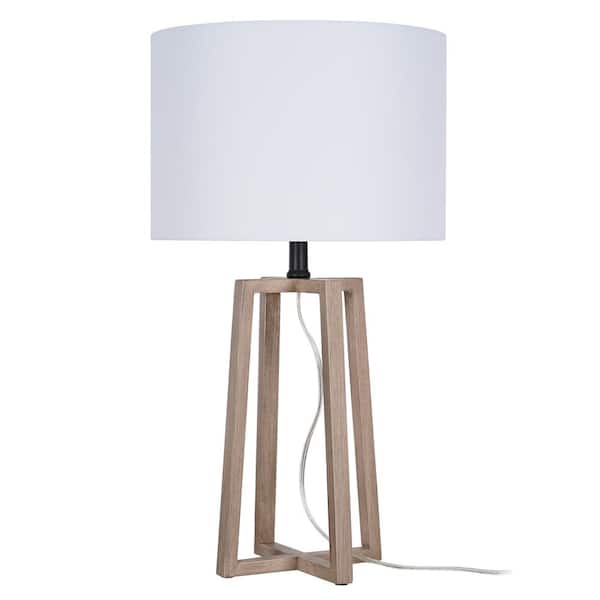Woodbine 23.5 in. Walnut Wood Table Lamp