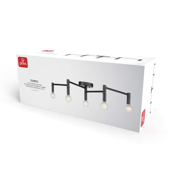 Tempo 3.4 ft. 5-Light Matte Black Flexible Track Lighting Kit