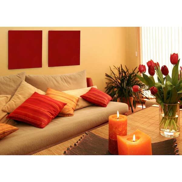 Grey Fabric Rectangle 24 in. x 48 in. Sound Absorbing Acoustic Insulation Wall Panels (2-Pack)