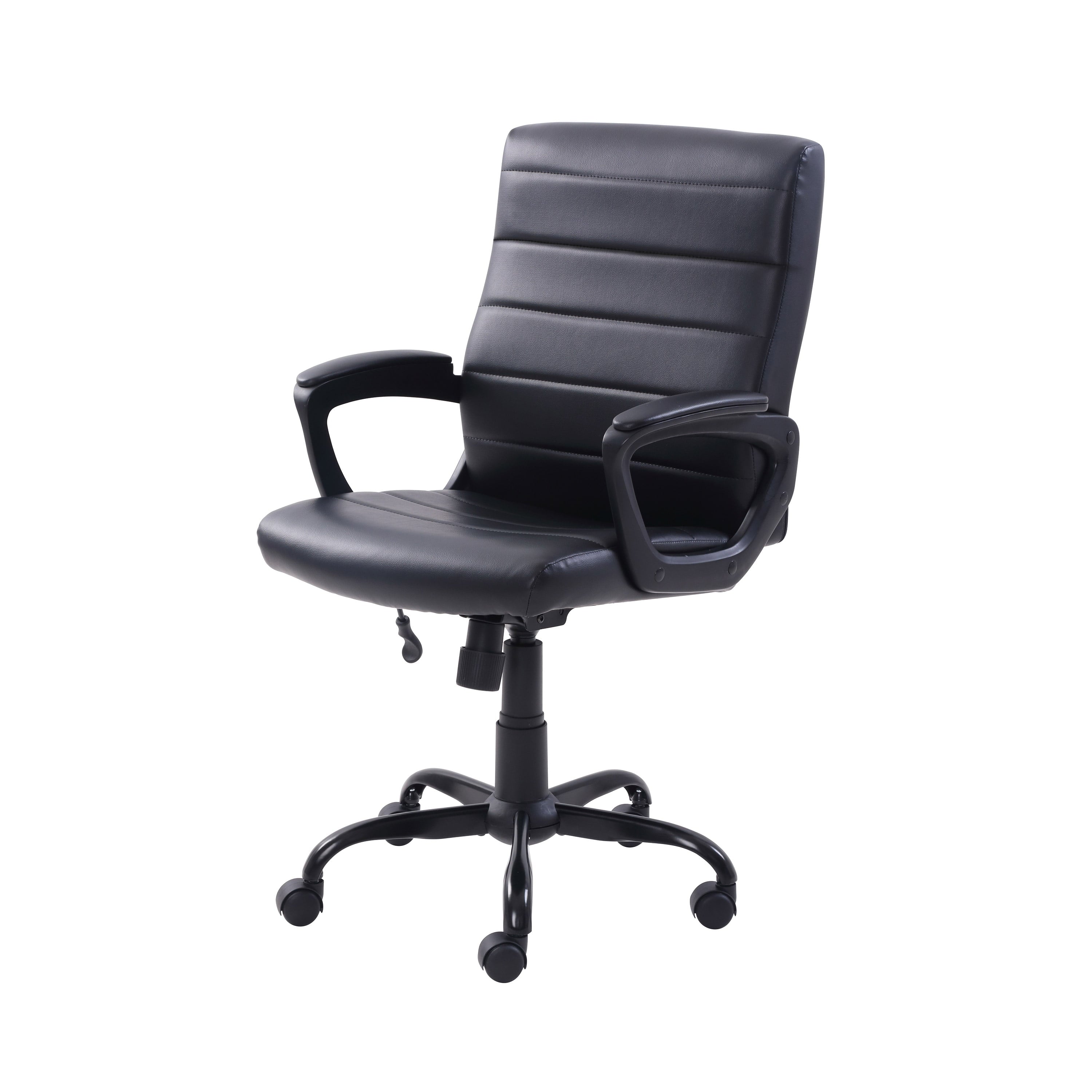 Mainstays Bonded Leather Mid-Back Manager's Office Chair, Black