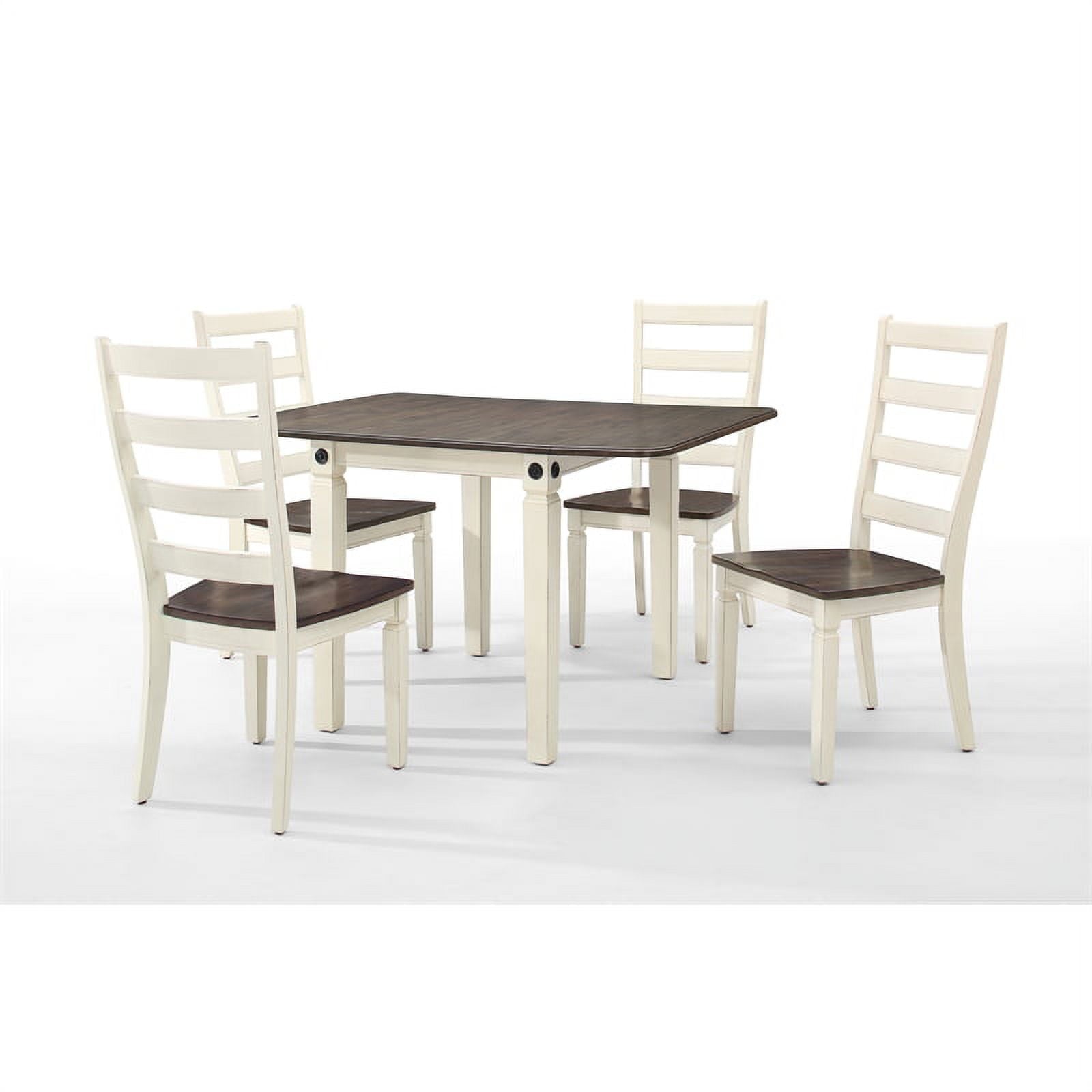 Intercon Glennwood Square Gathering Table w/Shelf, Rubbed White and Charcol finish