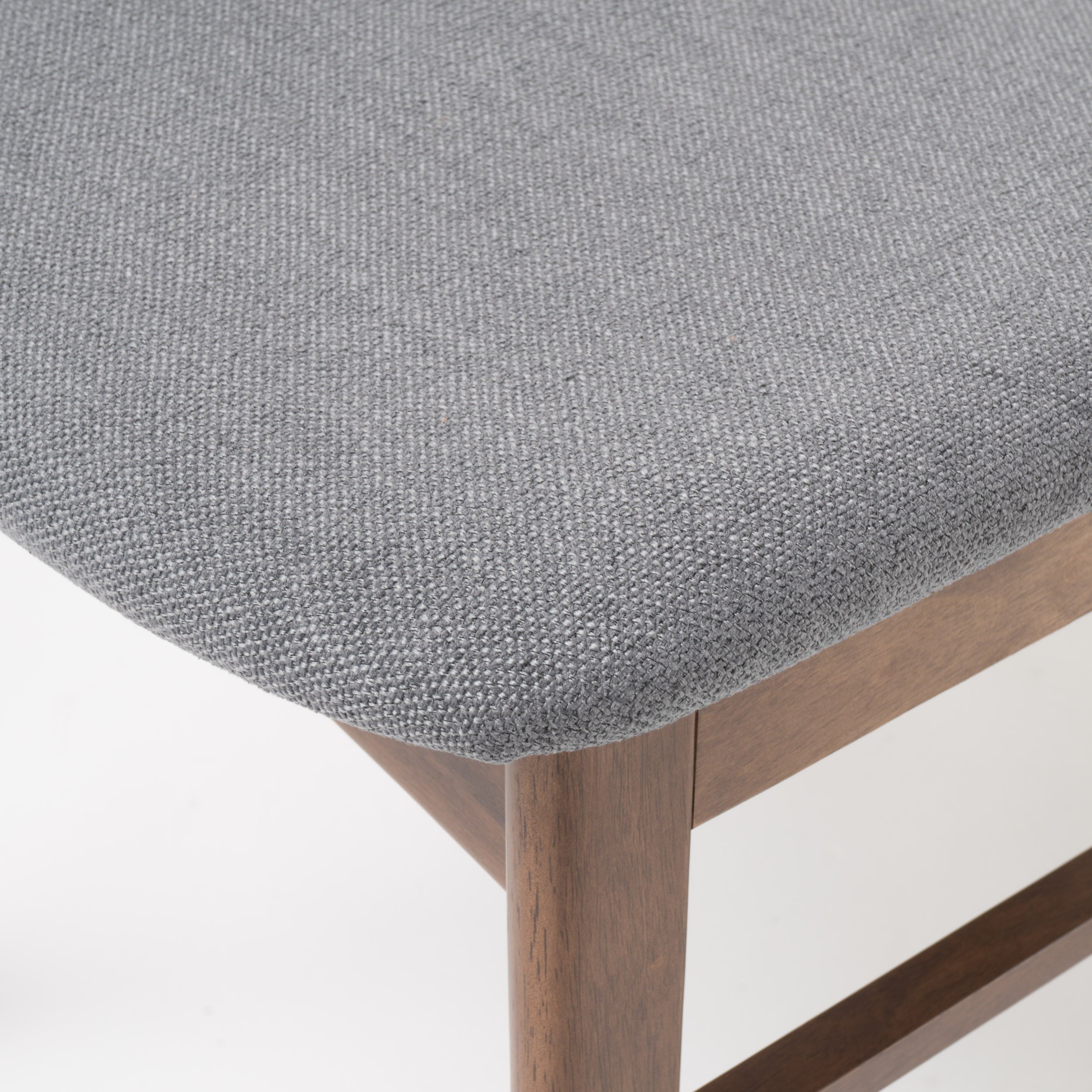 GDF Studio Alexis Mid Century Modern Fabric Upholstered Dining Chairs, Set of 2, Dark Gray and Walnut