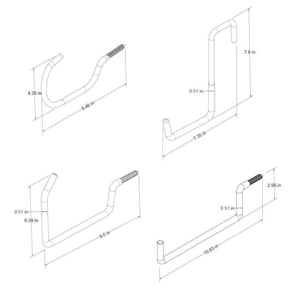 Heavy-Duty Multi-Use Garage Screw-In Hooks Value Pack (8-Pack)