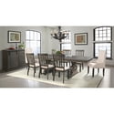 Picket House Furnishings Stanford 10PC Dining Set- Table, 6 Side Chairs, 2 Parson Chairs & Server-Finish:Dark Ash,Material:Rubber Wood,Number of Items:10 Piece,Style:Transitional