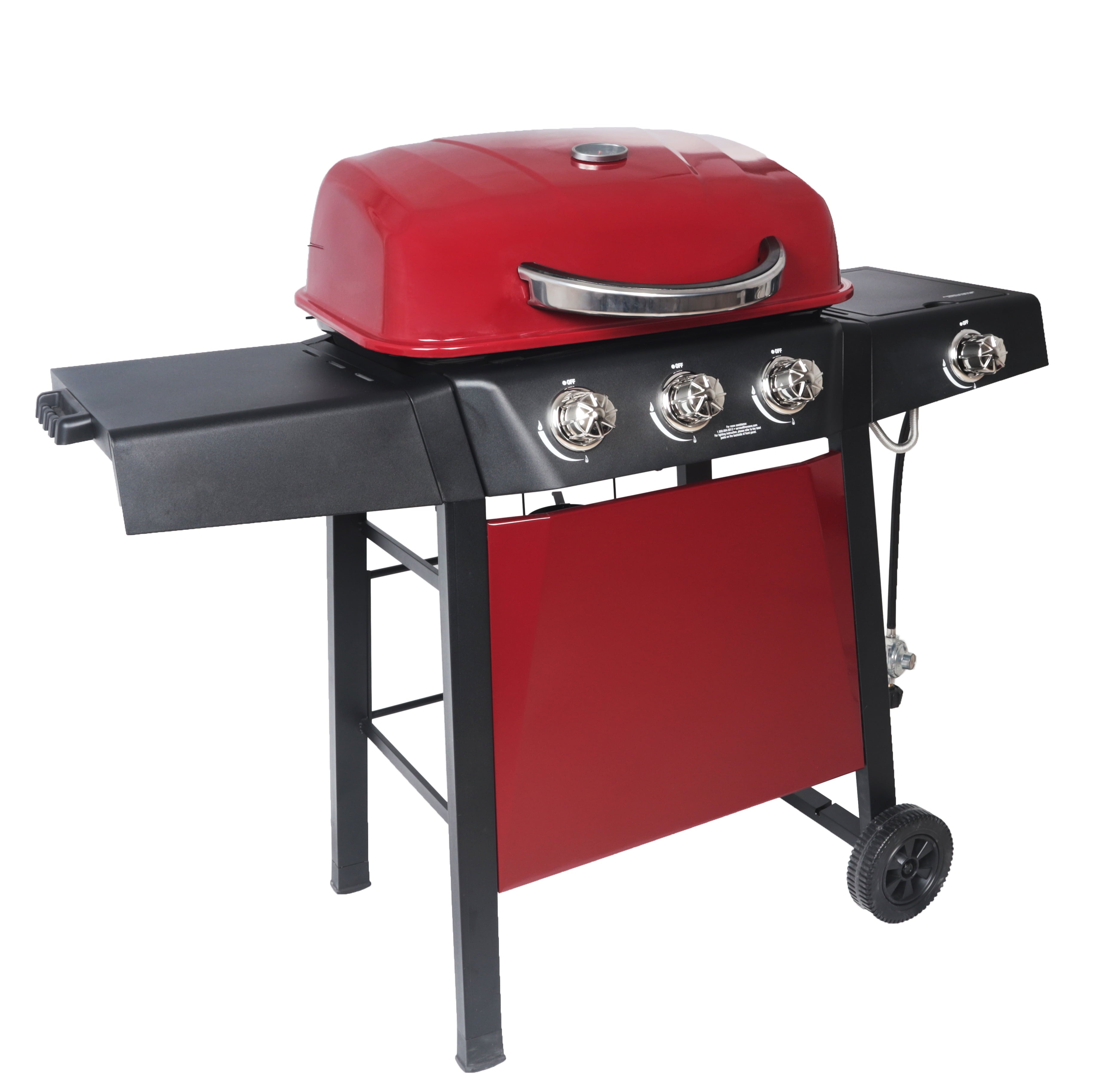RevoAce 4 Burner Propane Gas Grill Including a Side Burner, Red Sedona, GBC1729WRS