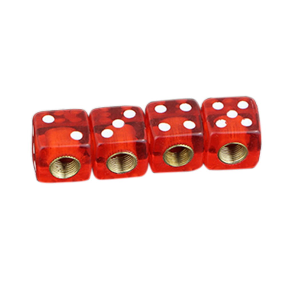4pcs Dice Shape Car Truck Wheel Tire Air Valve Stem Cover Dust Cap