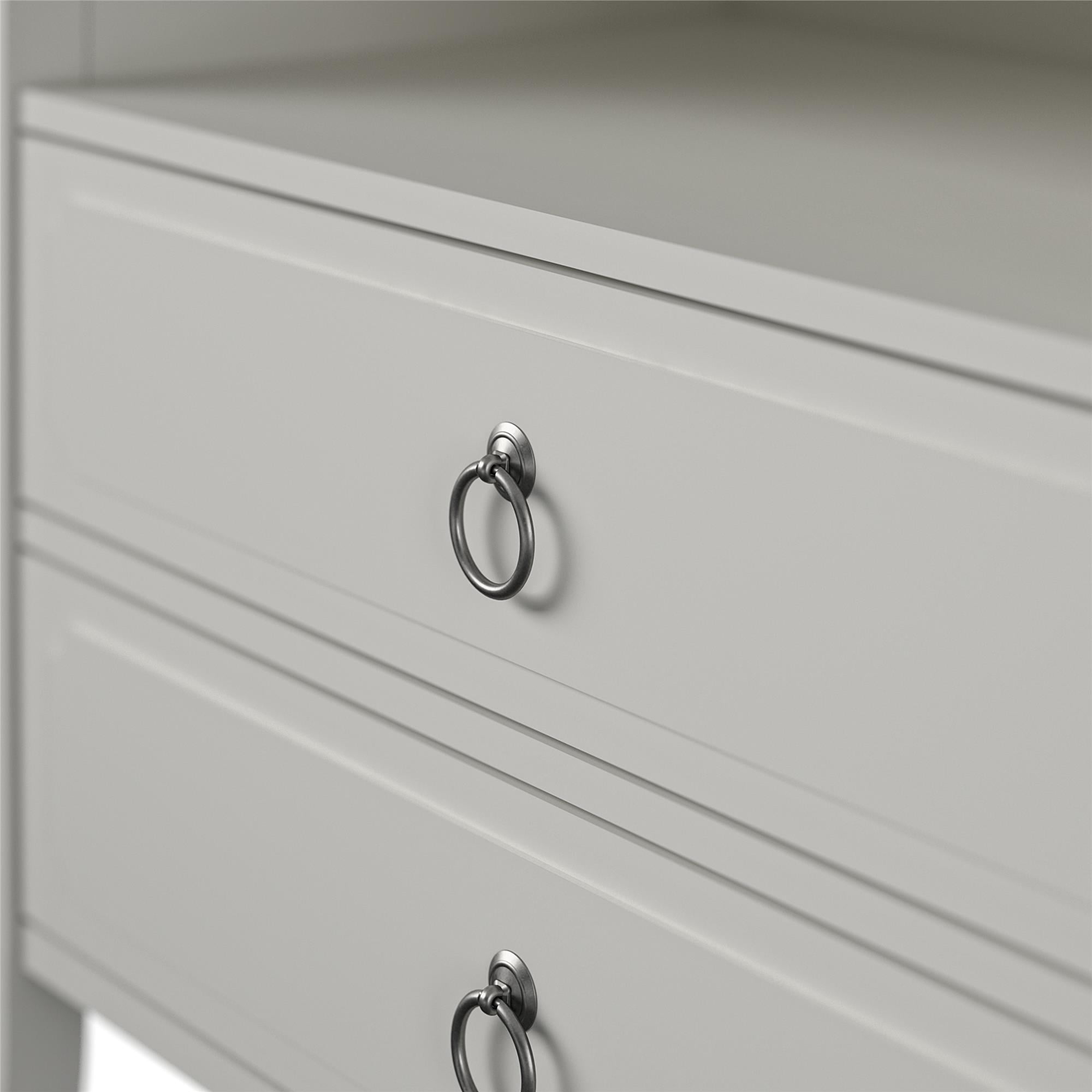 Novogratz Her Majesty 2 Drawer Nightstand, Soft White