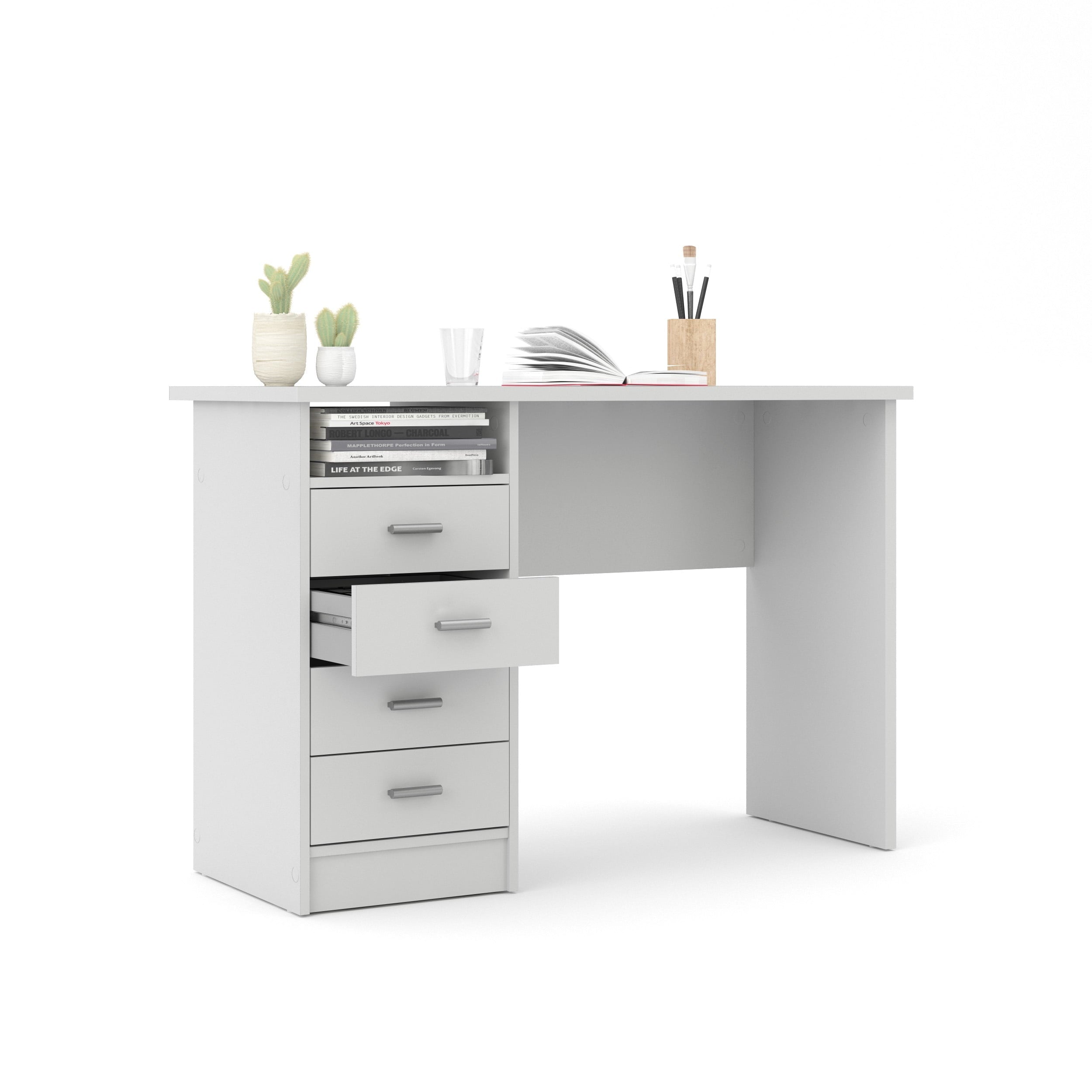 Warner Desk with 4 Drawers, White