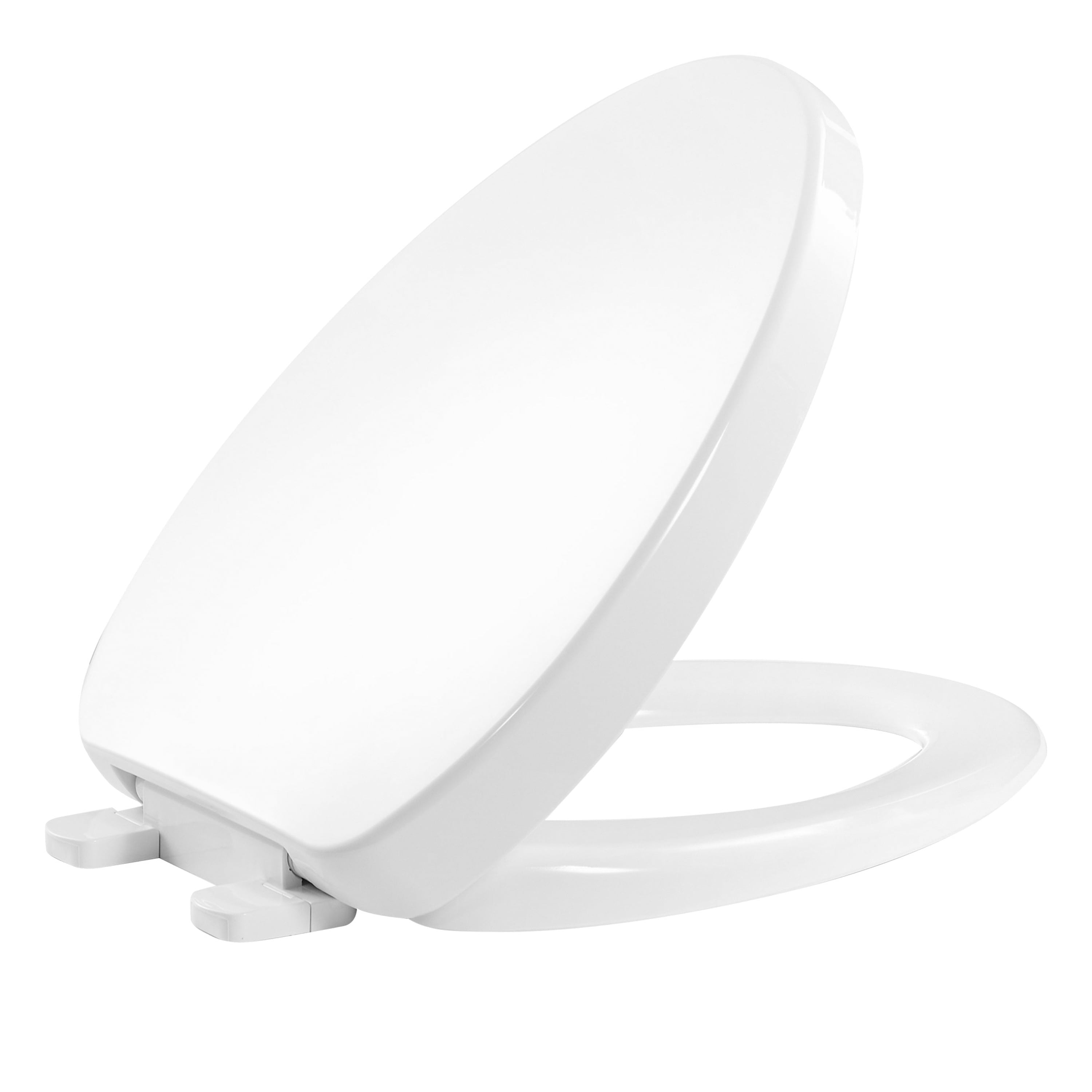 FBJ 400 Pound Slow Close Heavy Duty Oval Plastic Toilet Seat in White No Slam