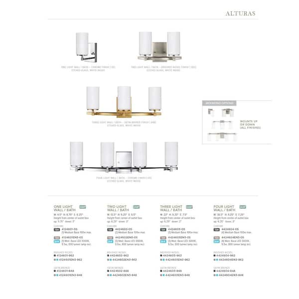 Alturas 3-Light Modern Brushed Nickel Bathroom Vanity Light