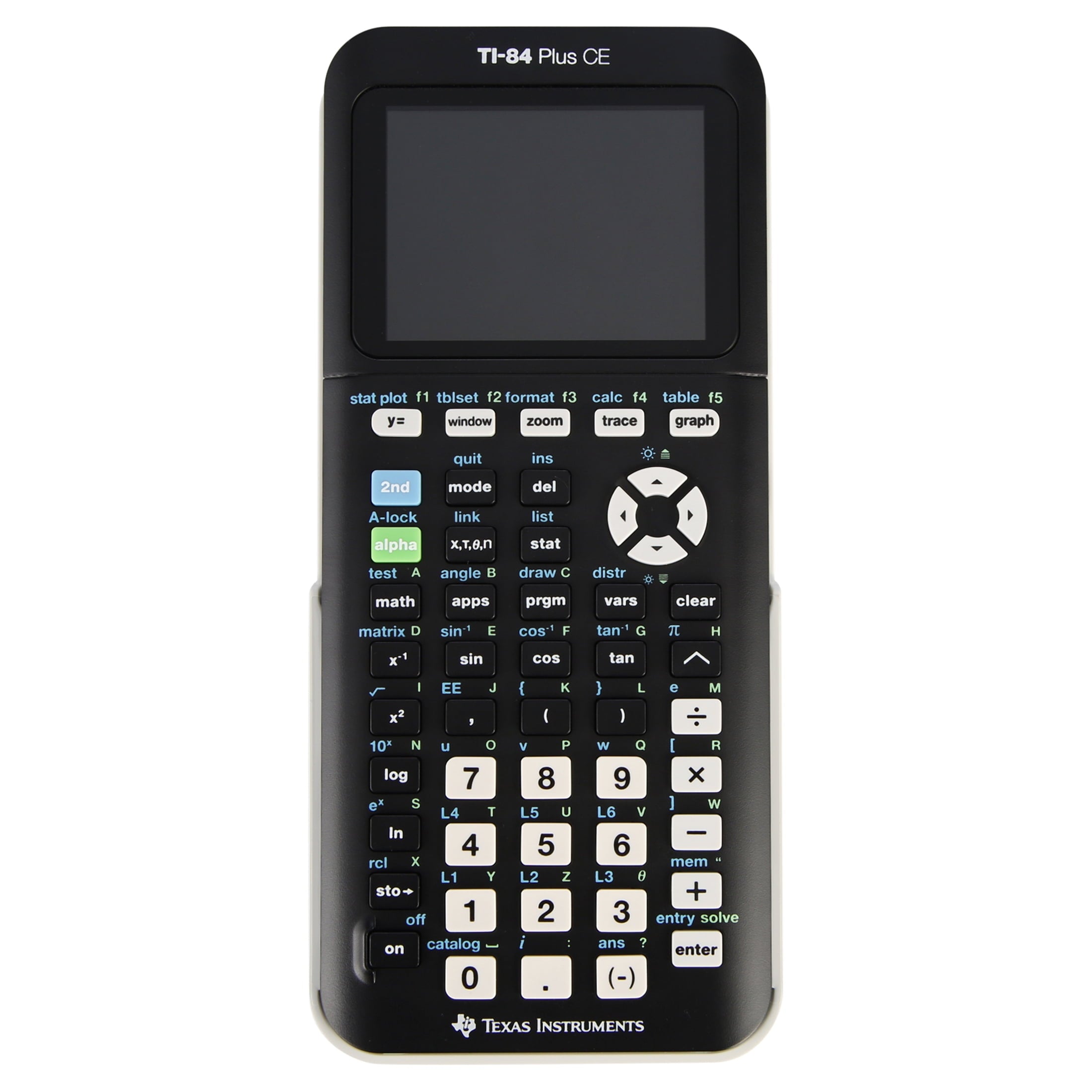 Texas Instruments Ti-84 Plus CE Graphing Calculator, Black, 7.5 inch