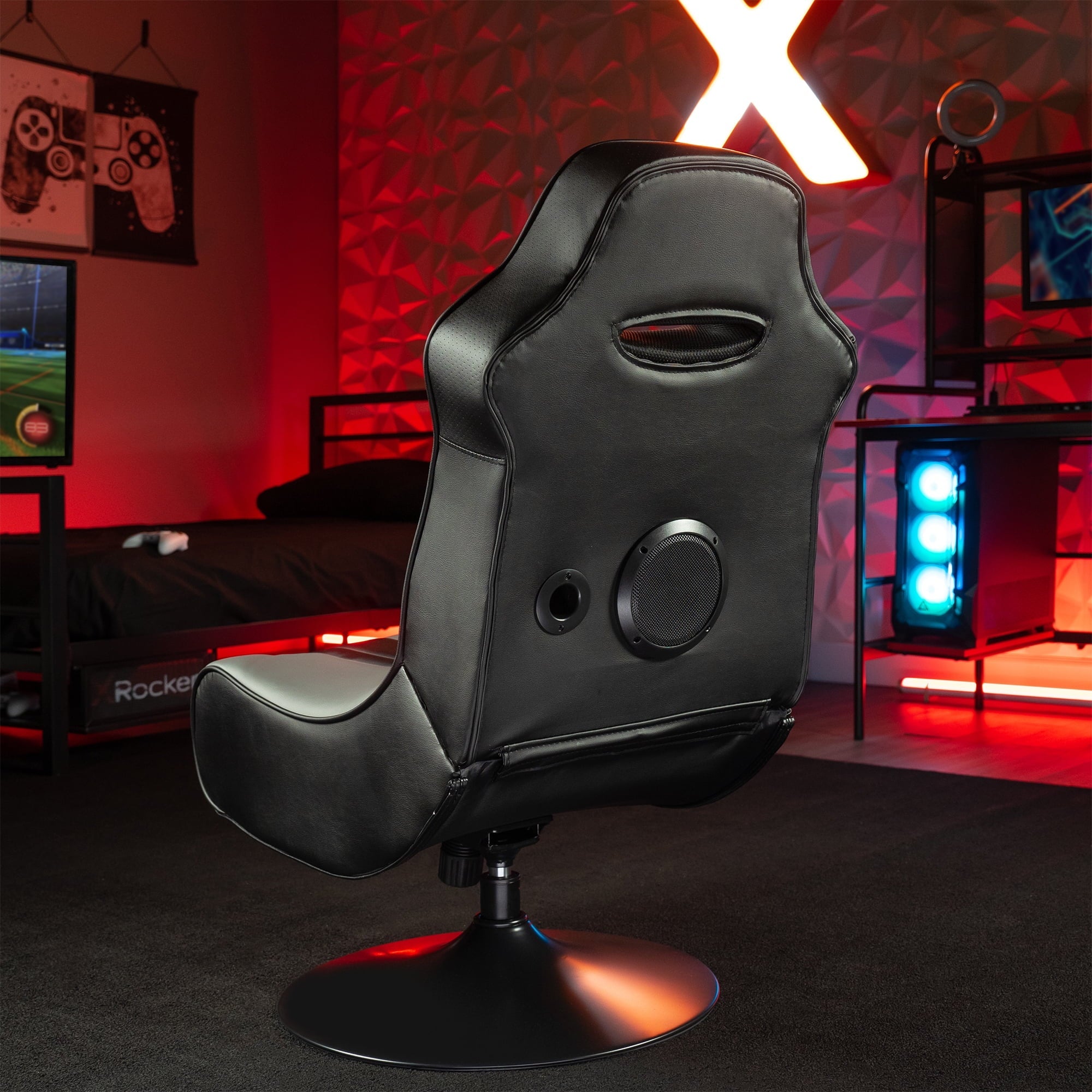 X Rocker Nebula Pedestal Gaming Chair Black 2.1 Bluetooth Audio