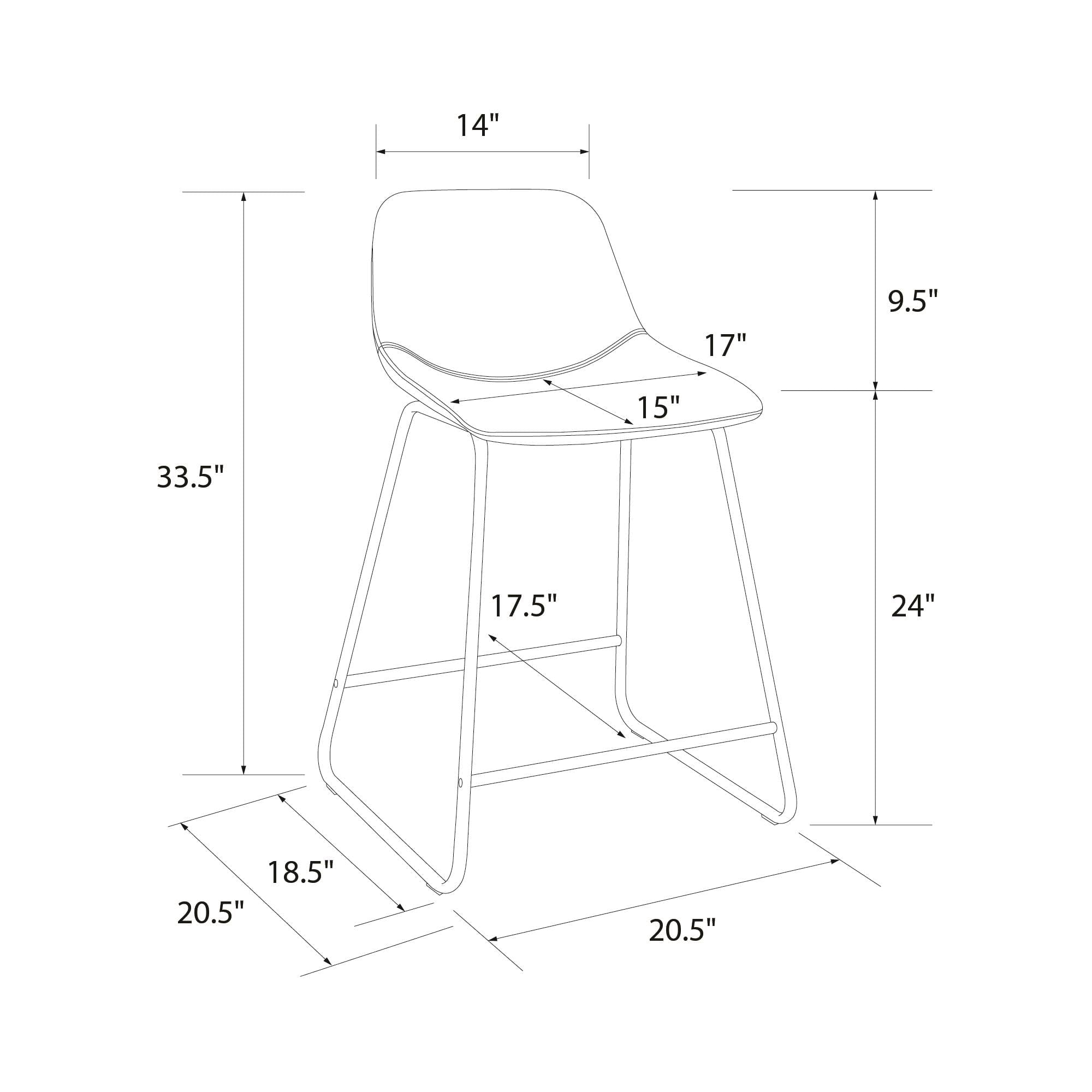 Better Homes & Gardens Farley Scoop Counter Height Stool, Camel Faux Leather
