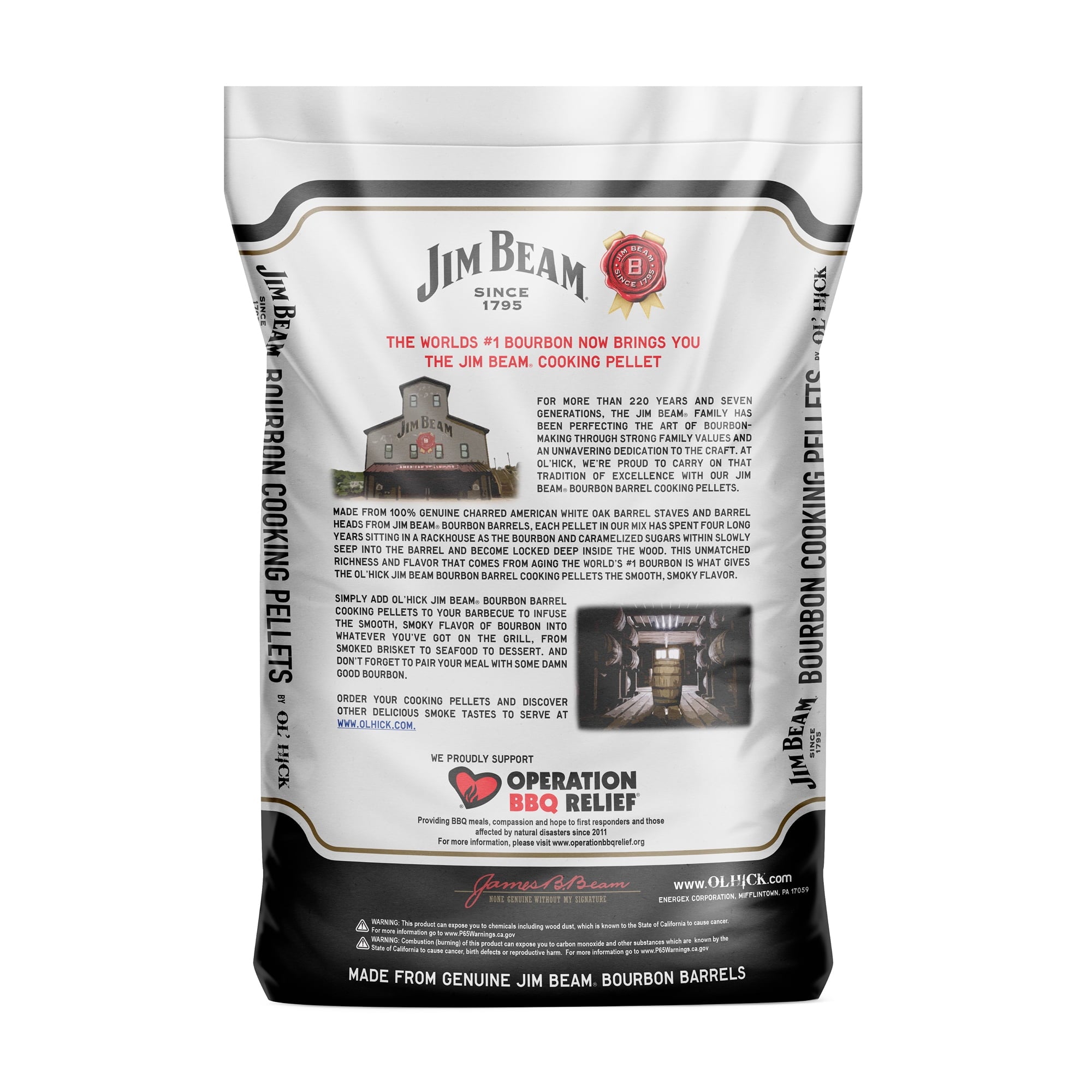 Jim Beam Bourbon Barrel Grilling and Smoker Oak Cooking Pellets, 20 Lb Bag