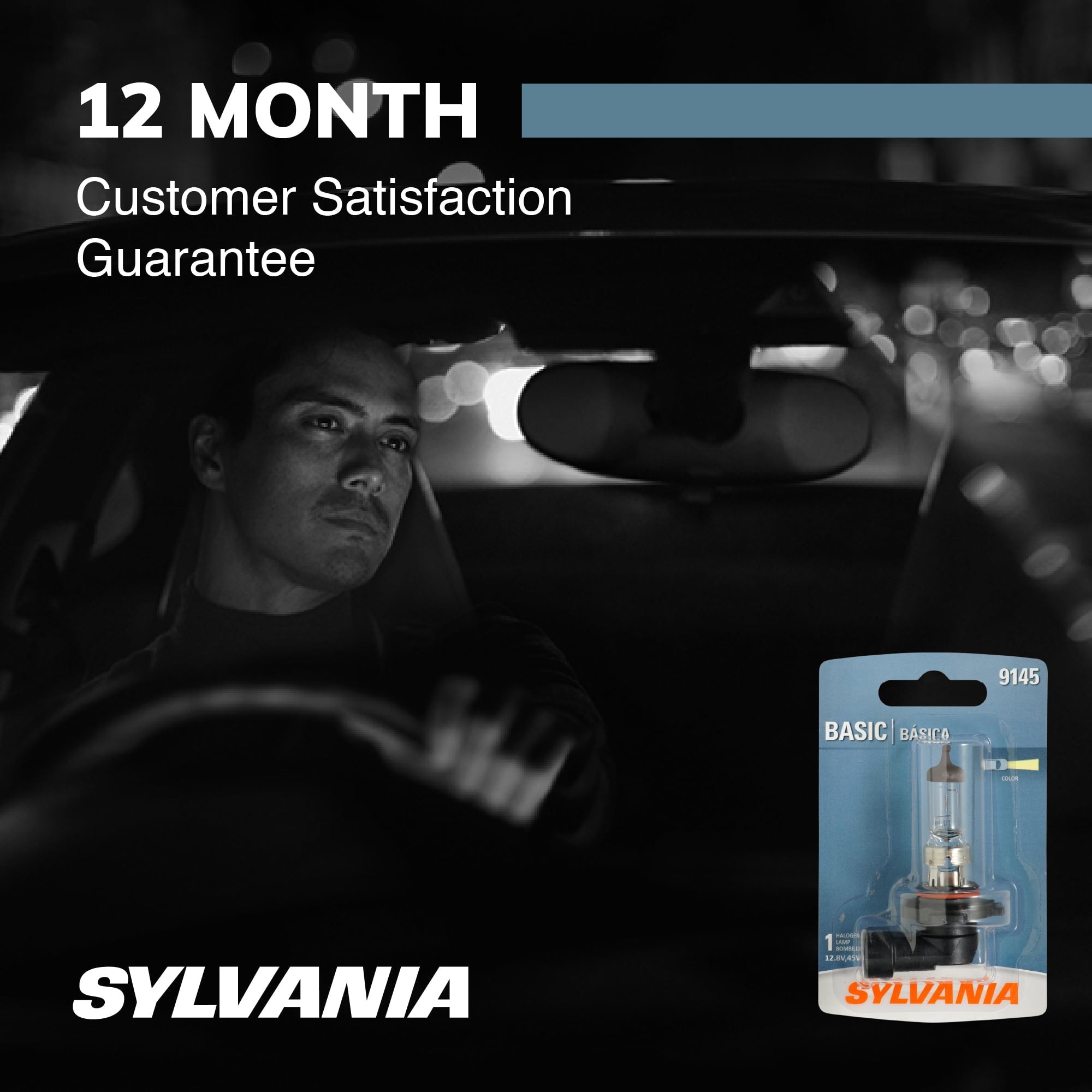 Sylvania 9145/H10 Basic Auto Halogen Fog Bulb, Pack of 1.