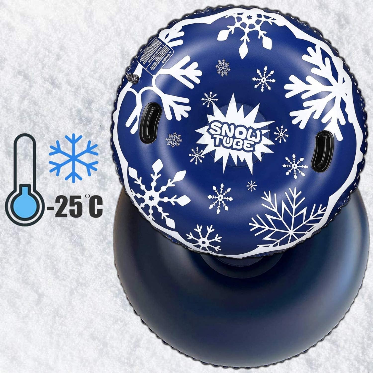 Snow Tube - Winter Saving LONGRV 47 In. Snow Sled, Inflatable Snow Tubes for Sledding Kids, Tubes for Floating with 2 Handles, Snow Sled for Adults and Children for Christmas