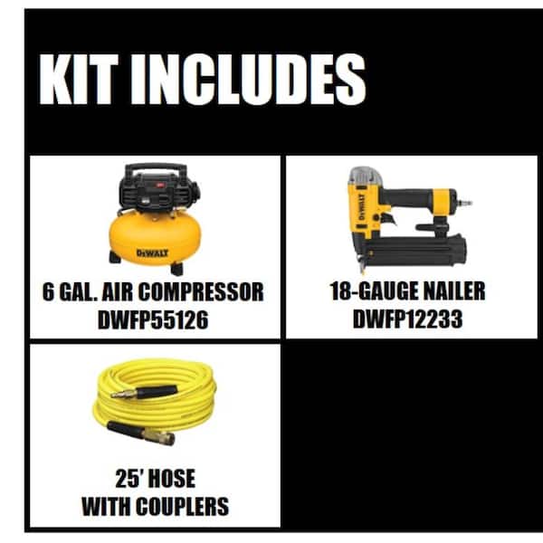 6 Gal. 18-Gauge Brad Nailer and Heavy-Duty Pancake Electric Air Compressor Combo Kit
