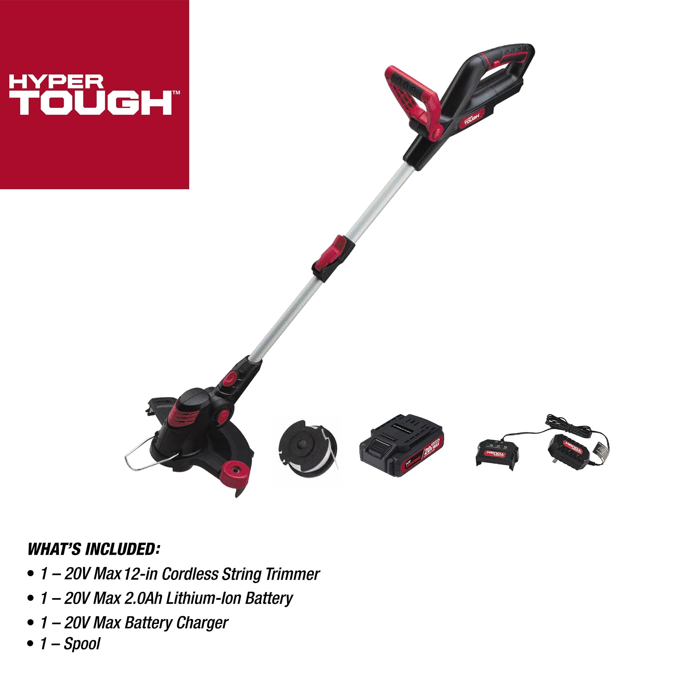 Hyper Tough 20V Max Cordless 12-inch String Trimmer, HT21-401-003-02
