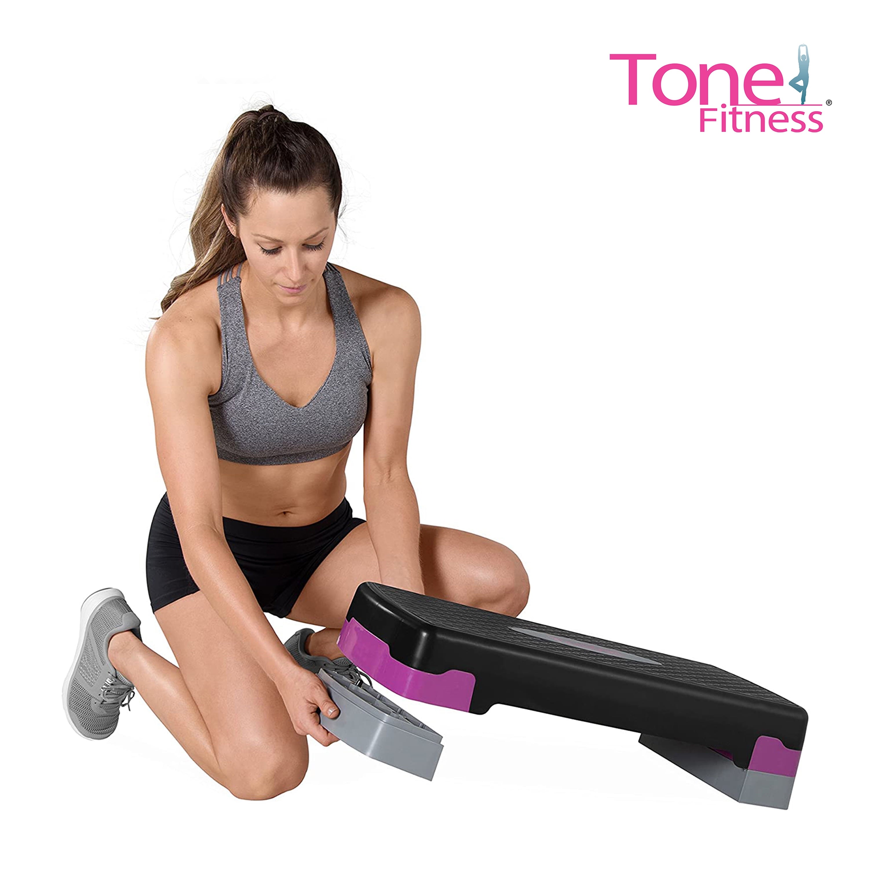 Tone Fitness Aerobic Step 2” Risers, Gray