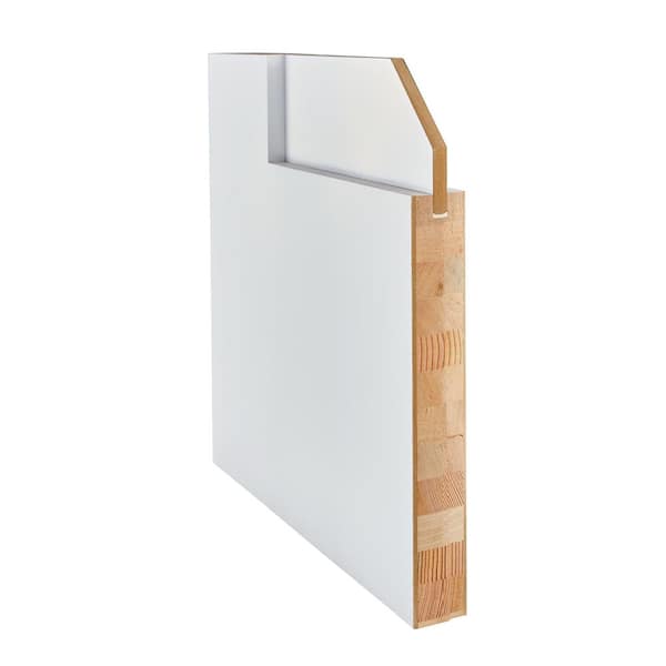 32 in.  x 80 in.  5 Panel Right Hand Solid Wood Primed White MDF Single Prehung Interior Door with Matte Black Hinges