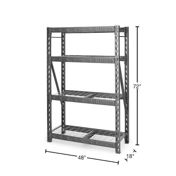 White 4-Tier Heavy Duty Steel Garage Storage Shelving Unit (48 in. W x 72 in. H x 18 in. D)