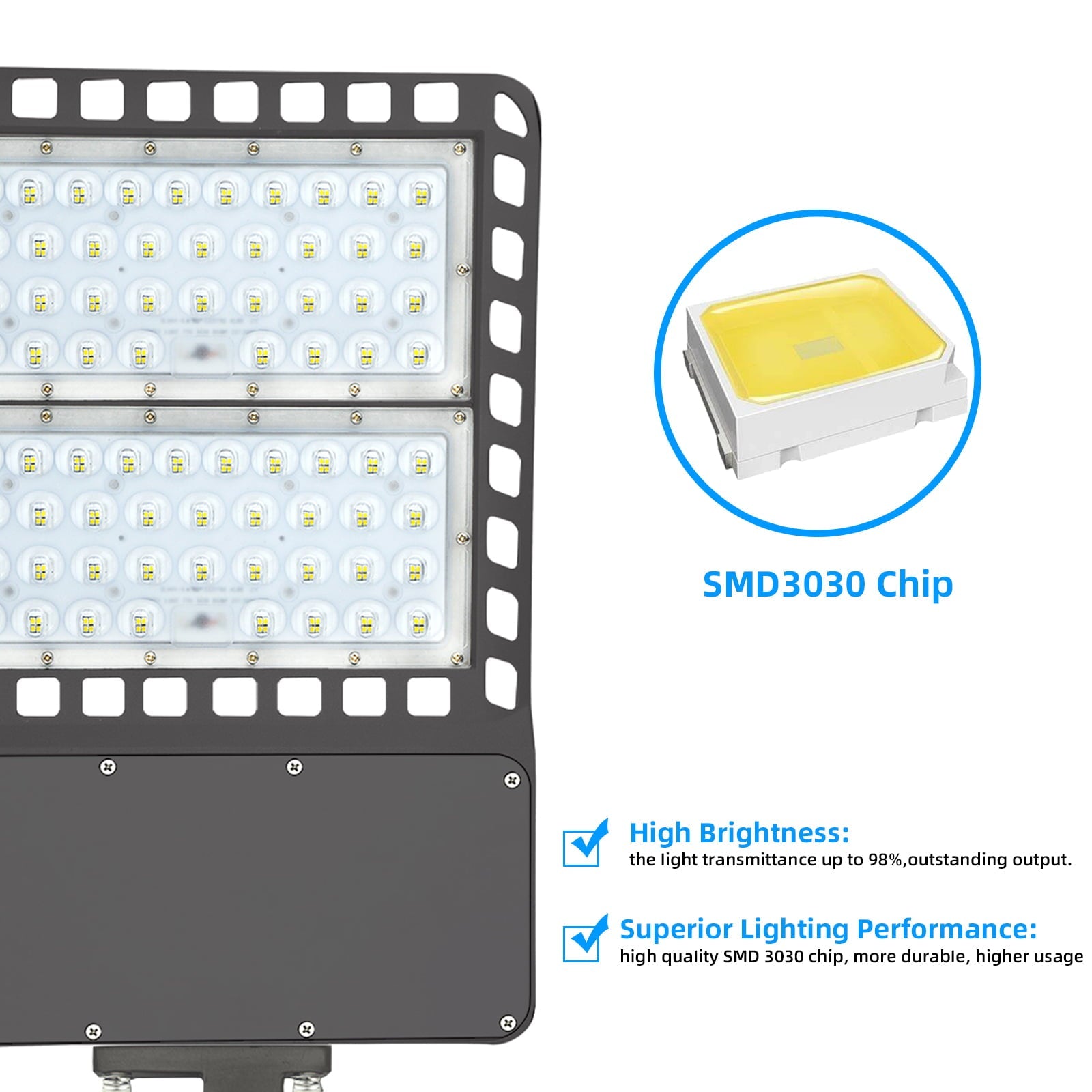 300 Watt LED Parking Lot Light with Photocell Dusk to Dawn 5500K White,39000lm,150 Degree Beam Angle