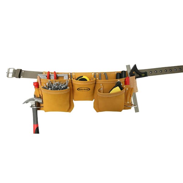 11-Pocket Leather Waist Tool Belt/Contractor's Apron