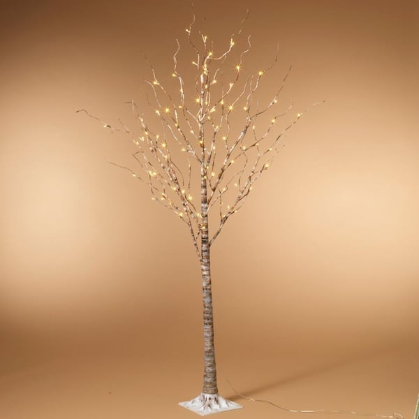 6 ft. H Electric Birch Bark Effect Lighted Tree with LED Warm White Lights